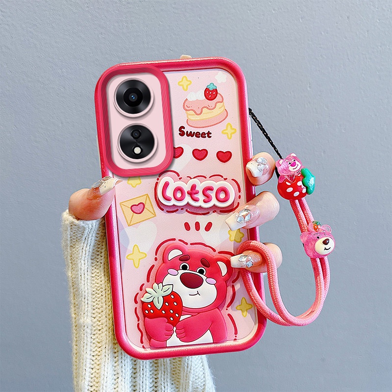 เคสโทรศัพท์มือถือยางนิ่ม กันกระแทก ลายลูกสุนัขน่ารัก พร้อมสายคล้องมือสั้น สําหรับ OPPO Reno 8 Pro 8z 7z 6 6z 5 8t 5G 5f
