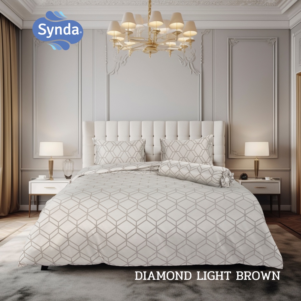 SB Design Square SYNDA ชุดผ้าปูที่นอน 3 ชิ้น 5 ฟุต รุ่น DIAMOND LIGHT BROWN
