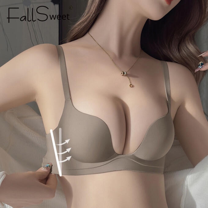 Fallsweet บราเซียร์ไร้สาย ดันทรง ไร้รอยต่อ คัพ A B ขนาดเล็ก สําหรับผู้หญิง