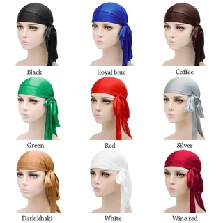 Osier1 Silk Durag, ผ้าพันหัว Pre-Tied ยืดหยุ่น, แฟชั่นปรับผู้ชายผู้หญิง Breathable Head Wrap