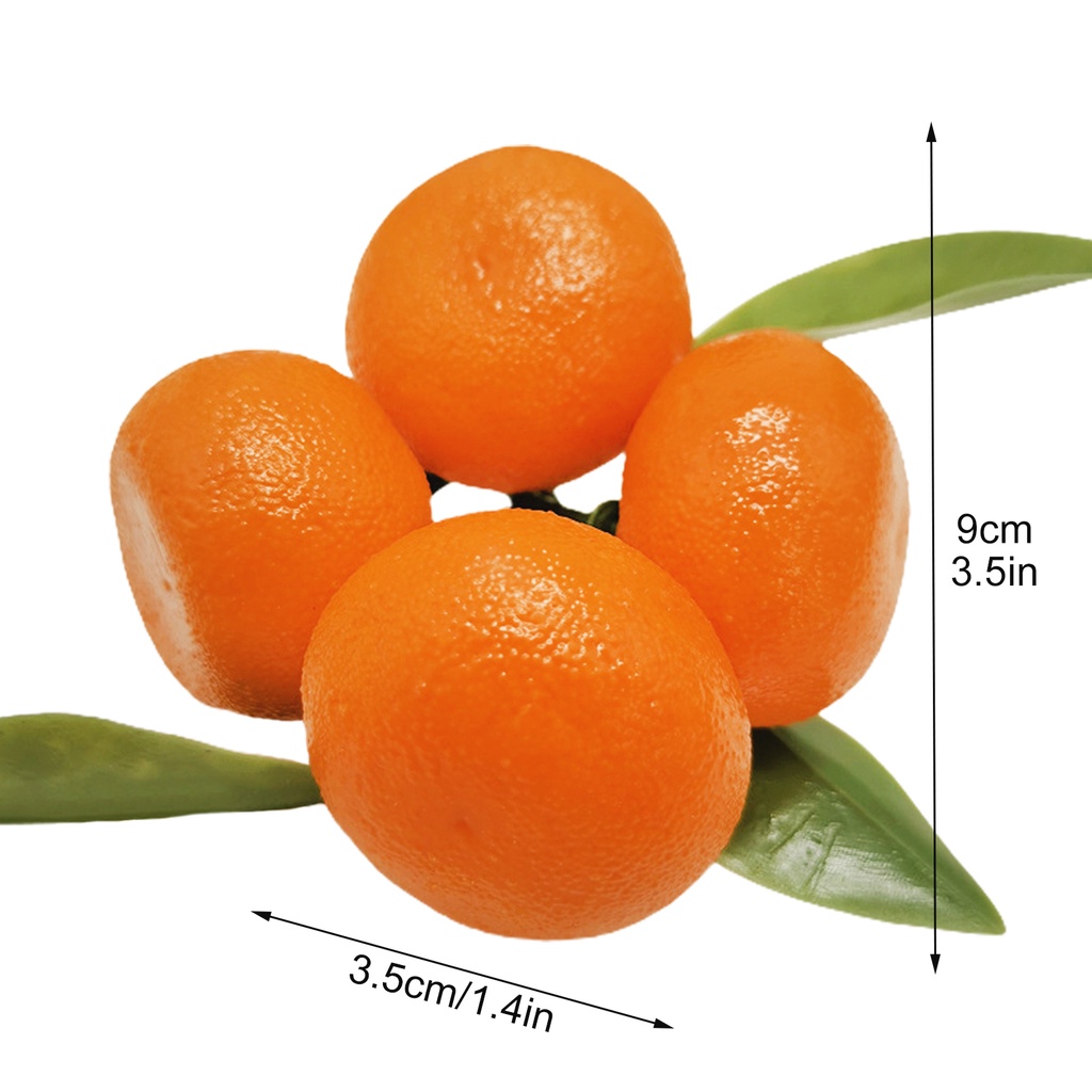 [EPAY] โมเดลผลไม้ ส้ม น้ําตาลเทียม พร้อมใบไม้ สําหรับตกแต่ง - รูปที่ 2