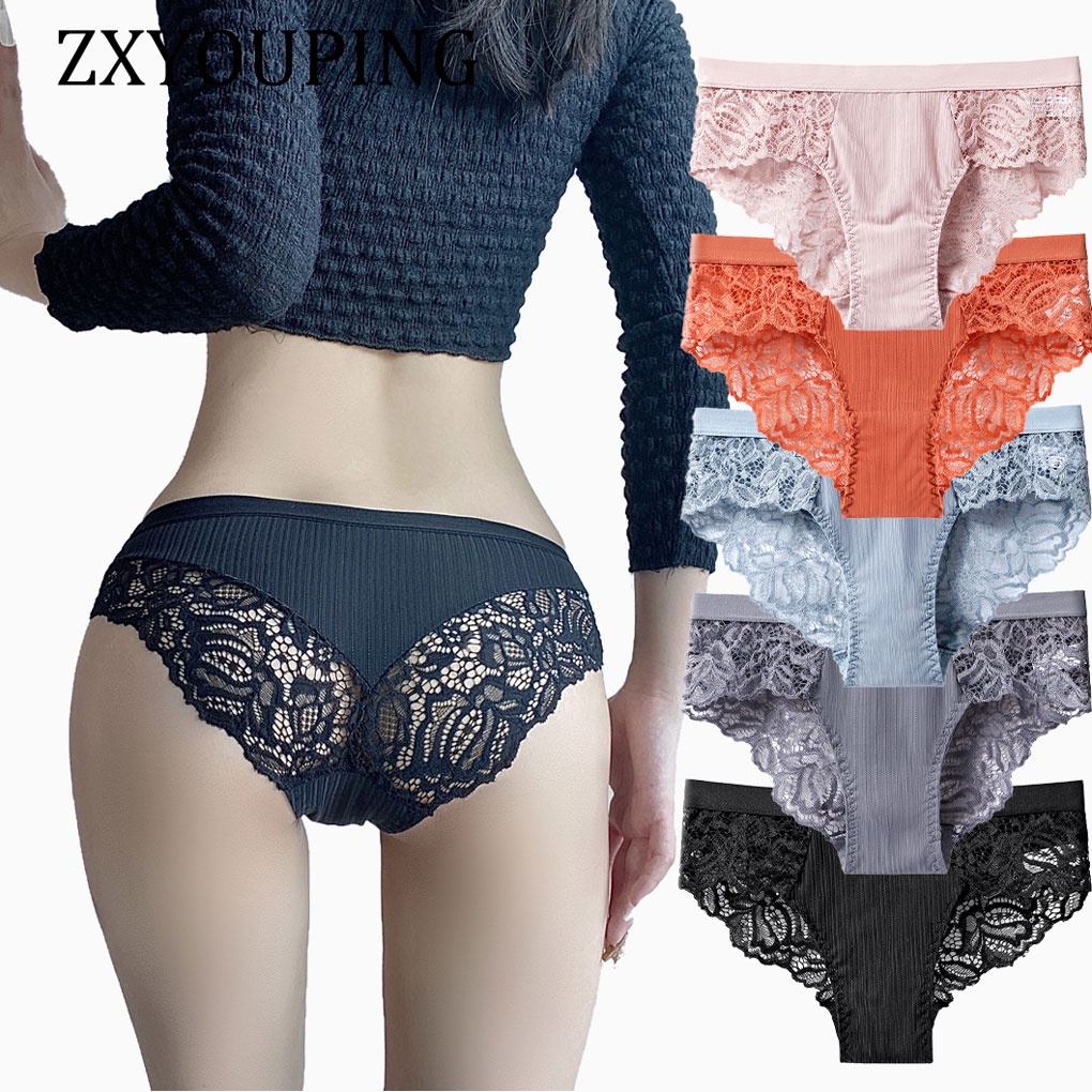 Zxyouping 1/3 ชิ้น กางเกงชั้นใน เซ็กซี่ สําหรับผู้หญิง ตาข่ายโปร่งใส กางเกงในลูกไม้ ไร้รอยต่อ ใส่สบา