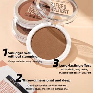 【ของแถมฟรี】แป้งคอนทัวร์ติดทนนาน Qibest, แป้งคอนทัวร์สำหรับแต่งตา, แต่งจมูก, แป้งแต่งหน้า (1 ชิ้น) CelestialNook