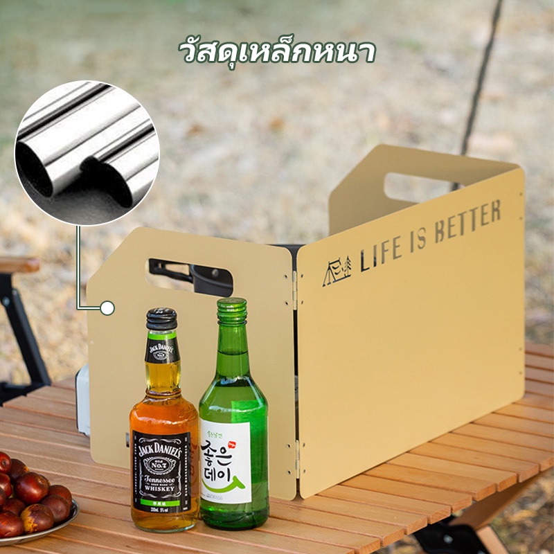 【จัดส่งภายใน 24 ชั่วโมง】บังลม แผ่นบังลมเตาแคมป์ปิ้ง แบบพับได้ โล่ลมแคมป์ปิ้ง บังลม แผ่นสแบบพกพา ประกอบง่าย บังลมเตาแคมป์ปิ้ง สําหรับทําอาหารบาร ์บีคิว - รูปที่ 5