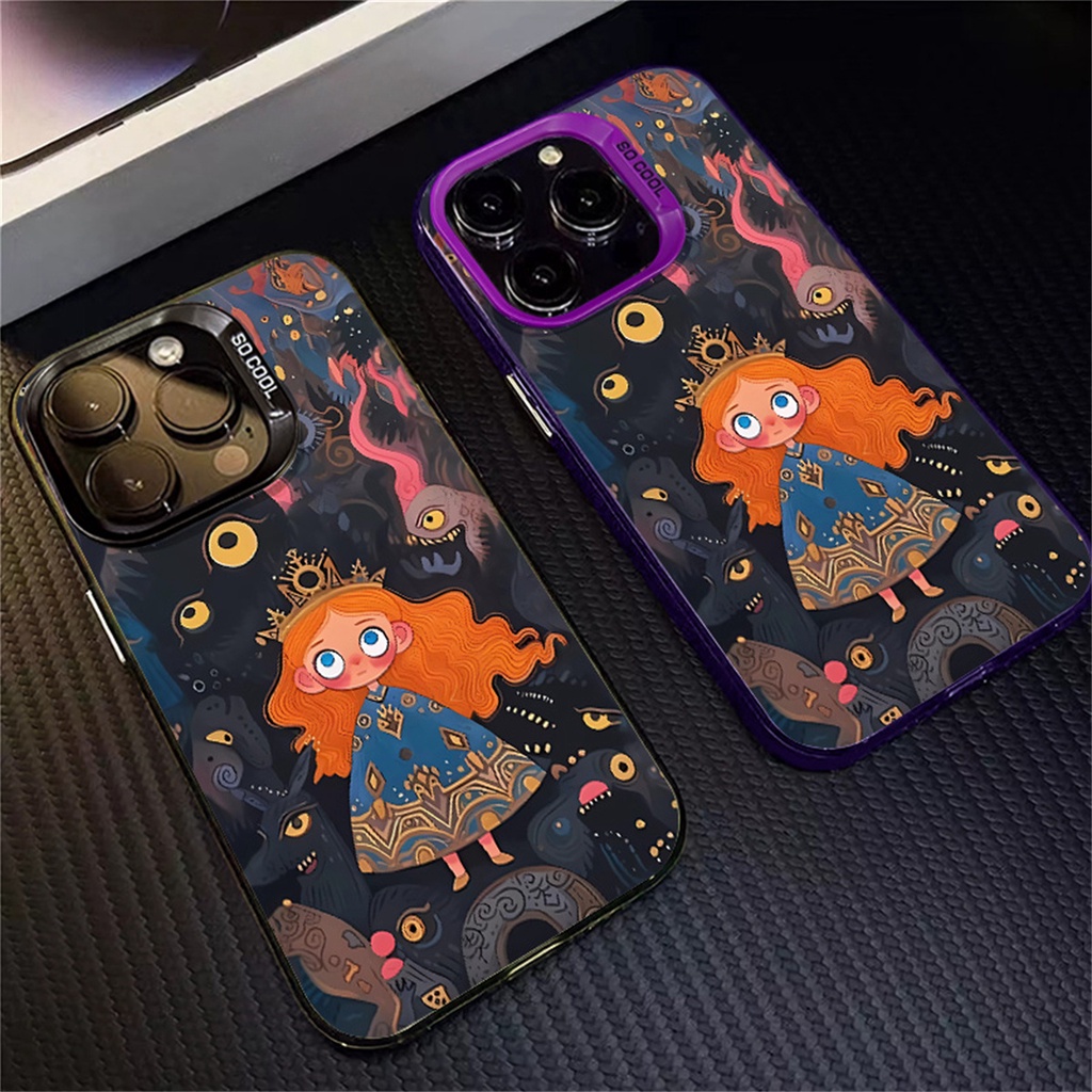 เคสโทรศัพท์มือถือ ป้องกันกล้อง กันกระแทก แต่งกระดุมโลหะ สีส้ม หรูหรา สําหรับ IPhone 15 14 11 13 Pro XS Max X XR 12