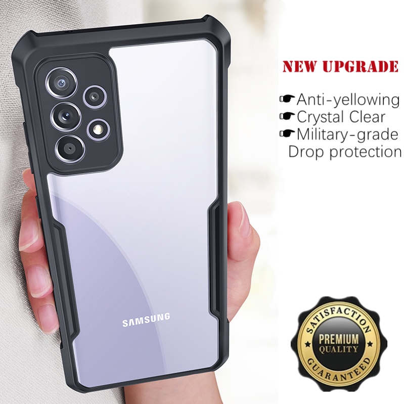 สําหรับ Samsung Galaxy A32 5G 6.5 นิ้ว SM-A326B A326BDS Slim อะคริลิคโปร่งใสกลับกรณีเสริมมุม Soft TP