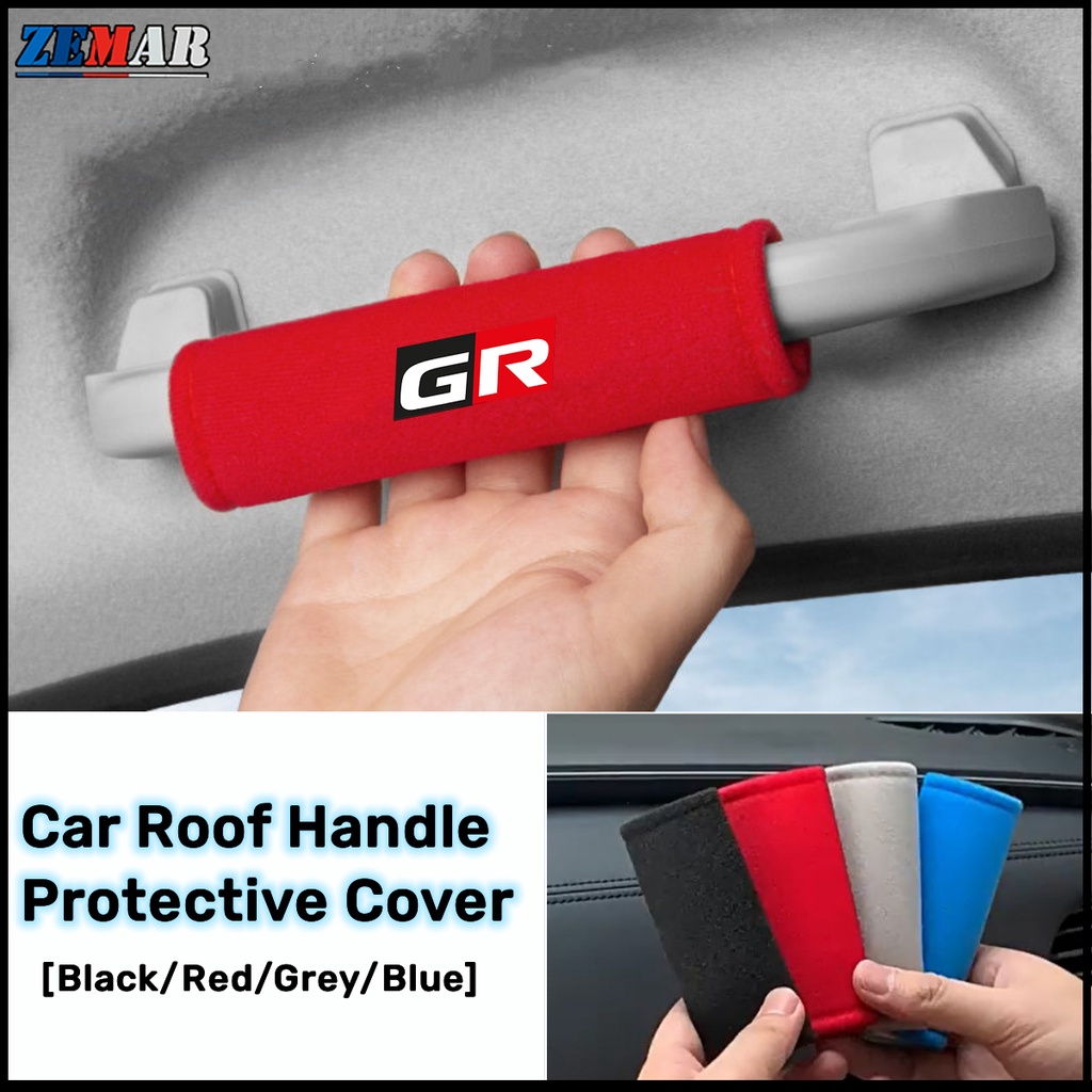 1/2/4ชิ้น Toyota GR ถุงมือดึงหลังคารถ ฝาครอบมือจับประตูภายในรถยนต์ ป้องกันมือจับประตูด้านใน ฝาครอบป้องกันที่จับหลังคา สำหรับ Toyota Prius Fortuner Corolla Cross CHR Camry Wish Vios Veloz Estima Sienta Yaris Ativ Altis Sienta bZ4X Hiace Hilux Revo