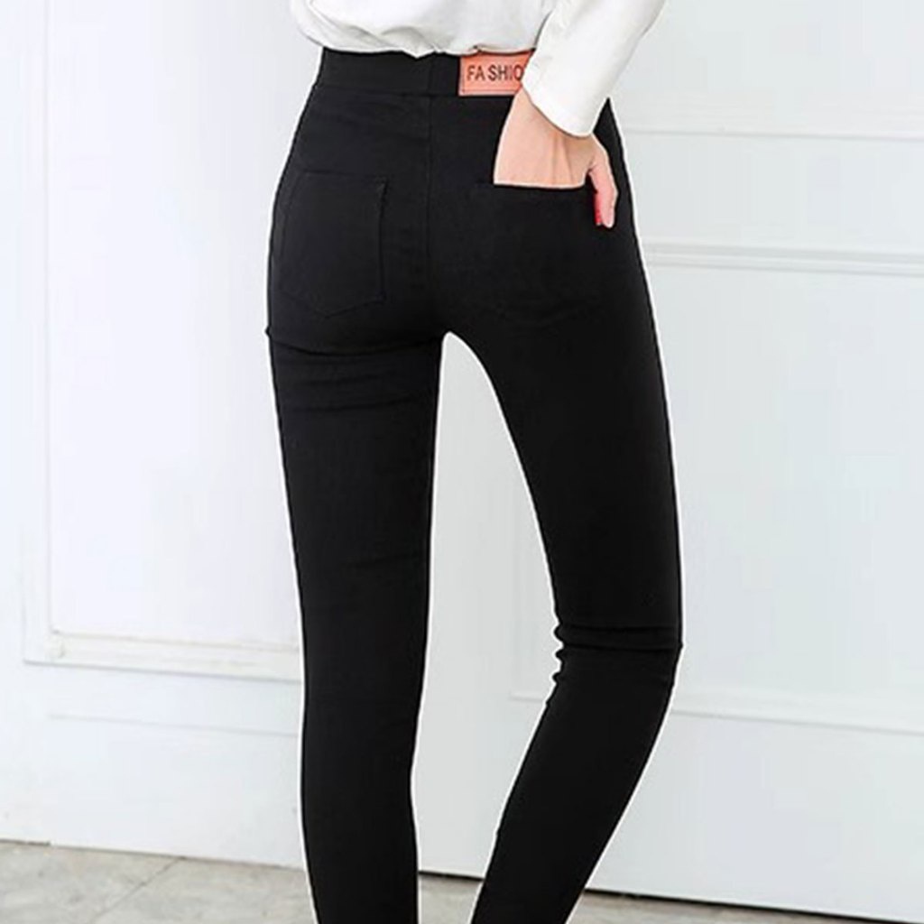 กางเกงยีนส์ ทรงสลิม สีดำ ทรงสวยมาก ใส่สบาย ใส่ทำงานได้ - รูปที่ 5