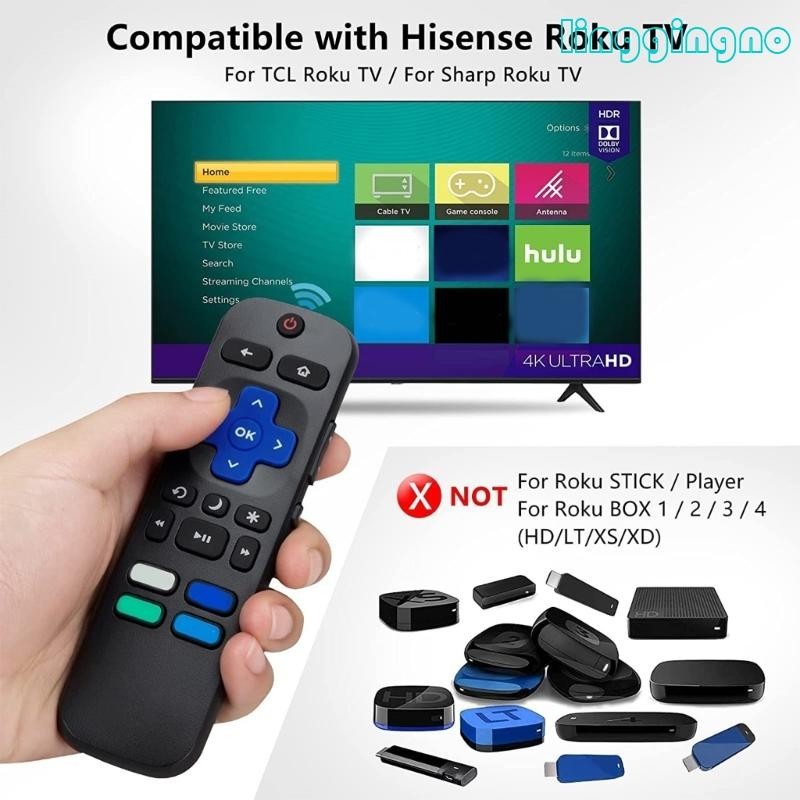 Rr รีโมตคอนโทรล แบบเปลี่ยน สําหรับ Hisense TV TCLRoku TV Sharp Smart TV พร้อมปุ่ม Netflix