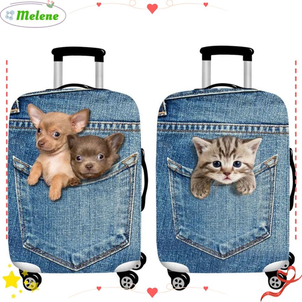 Melene ผ้าคลุมกระเป๋าเดินทาง ป้องกันฝุ่น 18-28 นิ้ว อุปกรณ์เสริม สําหรับสัตว์เลี้ยง สุนัข แมว