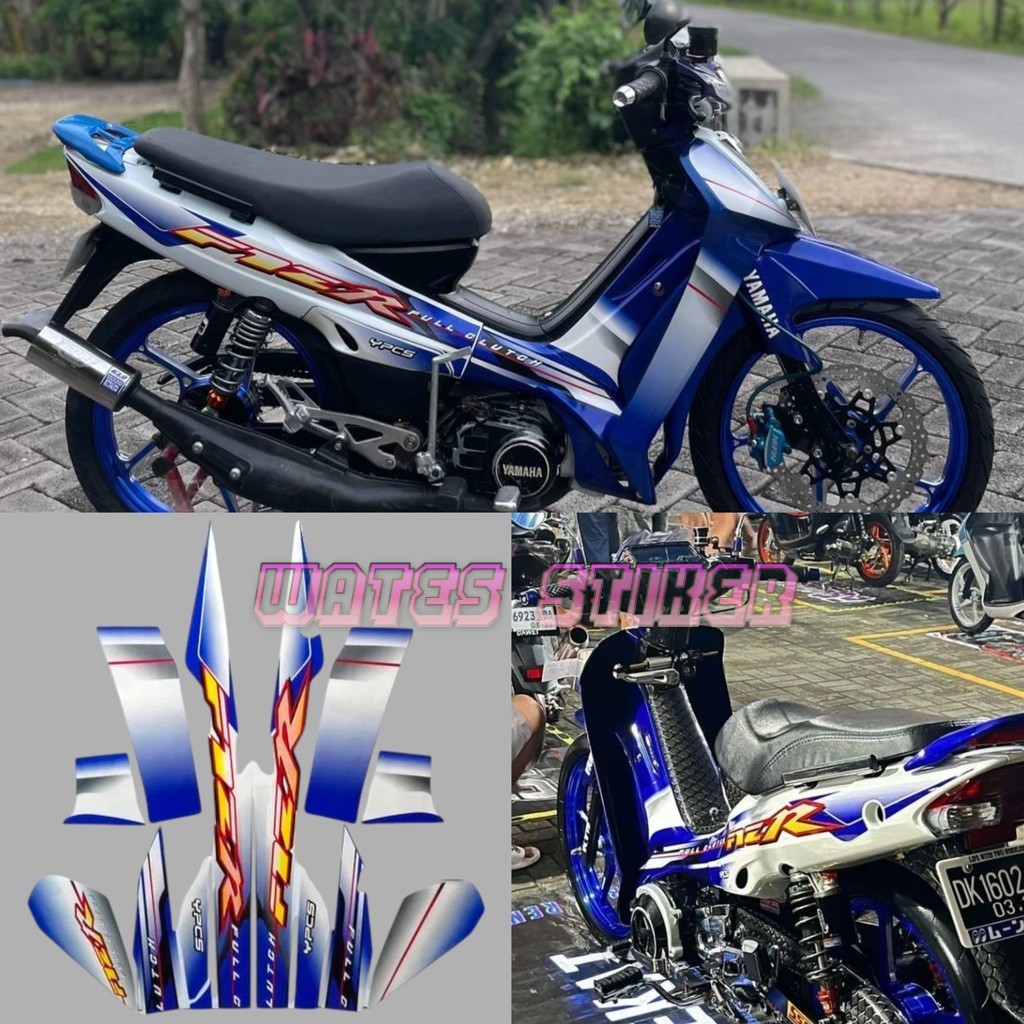 Striping Decal Polet สติกเกอร์yamaha F1ZR fizr fiz r f1 zr 2003 สีขาวสีฟ้ามาตรฐานรายการร่างกาย