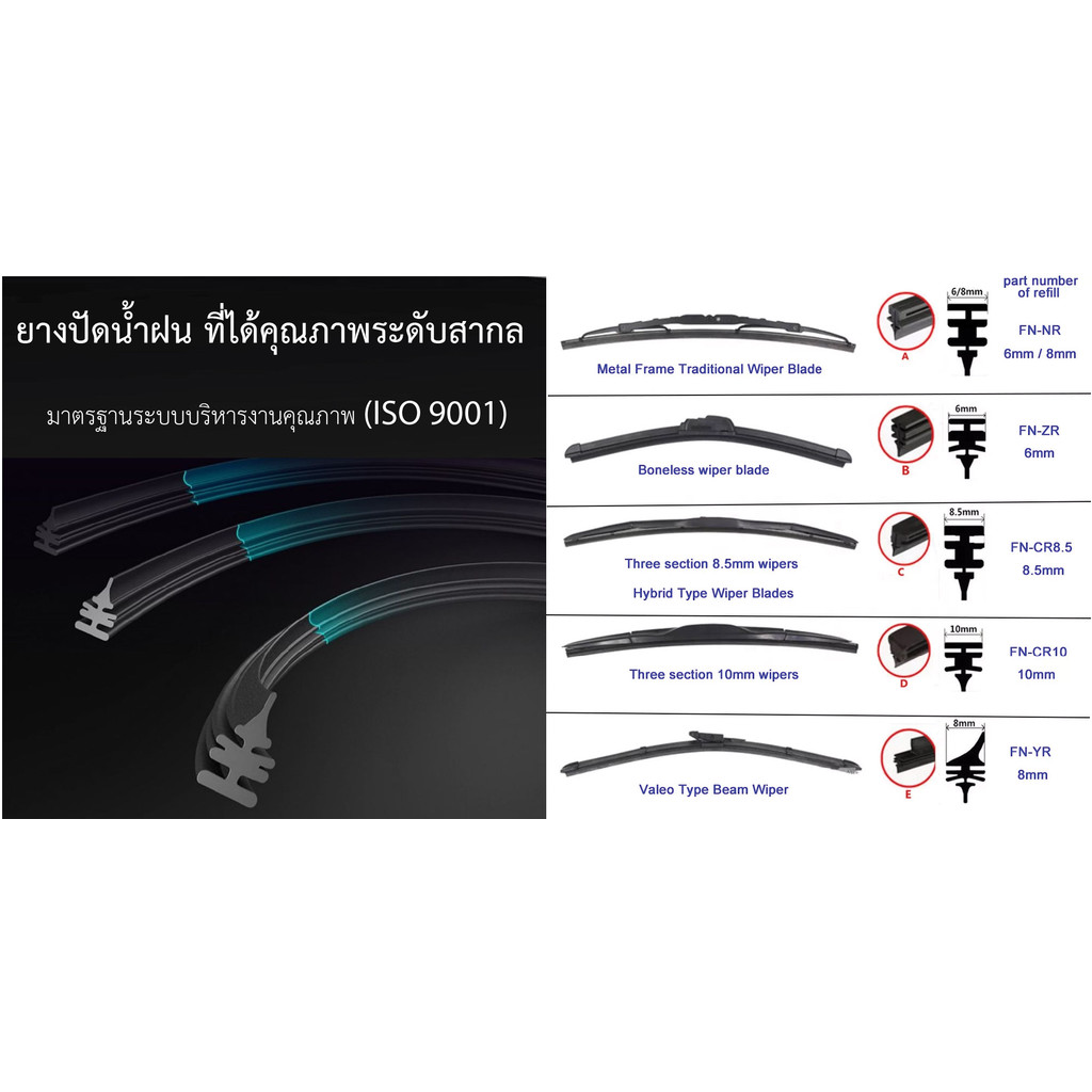 ยางปัดน้ำฝนแท้ TOYOTA WISH วิช ตั้งแต่ปี  2004~2023 ทุกรุ่น - รูปที่ 4