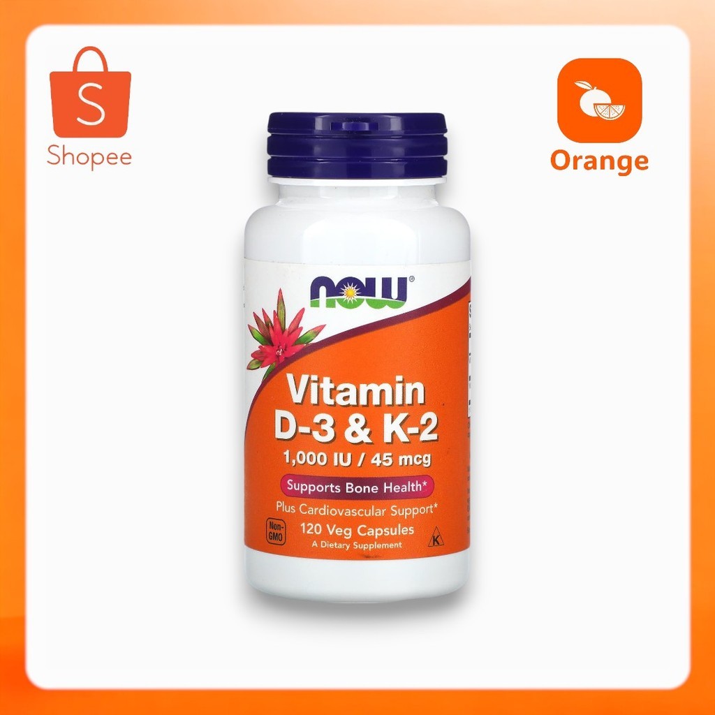 NOW Foods, Vitamin D-3 & K-2, 120 Veg Capsules