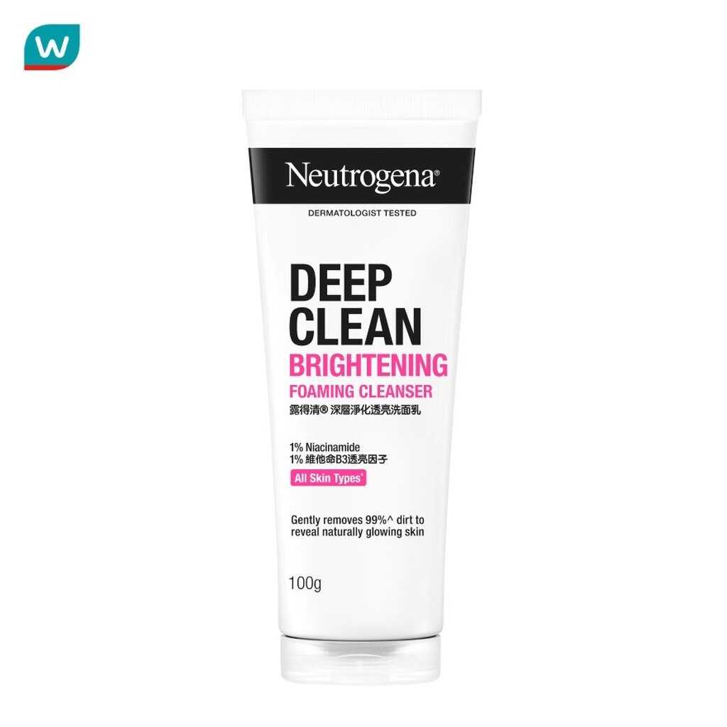 Neutrogena นูโทรจีนา ดีพ คลีน ไบรท์เทนนิ่ง โฟมมิ่ง คลีนเซอร์ 100 กรัม