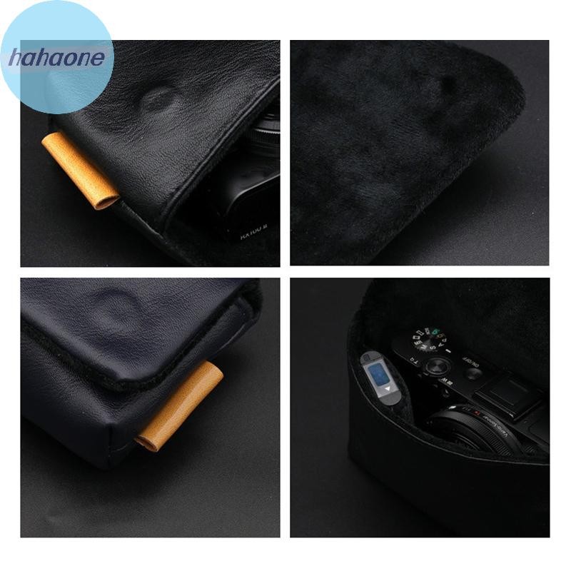 Hahaone กระเป๋ากล้องหนัง PU นุ่มสําหรับ Fujifilm X100V X100F X100T X100S XF10 X30 X10S X70 Leica DUXL X2 Canon G7XIII G5XII TH