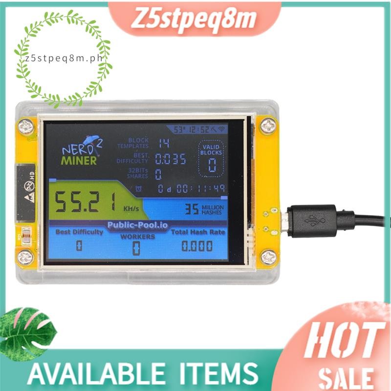 Bitcoin Nerd Miner V2 55-56KH/S 2.8 นิ้วจอแสดงผล BTC Nerdminer สมาร์ทจอแสดงผล LCD Crypto Solo Lotter