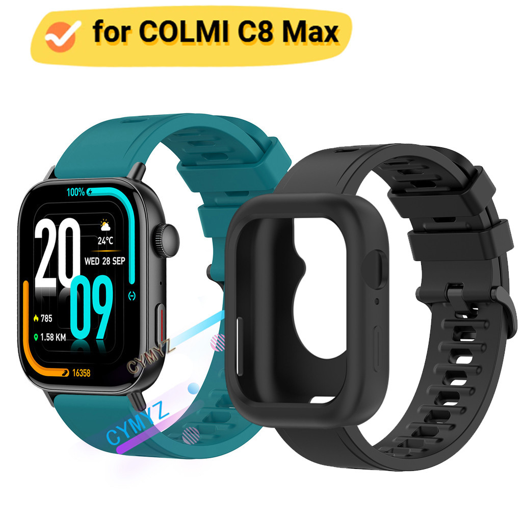 Colmi C8 Max case ปกป้องหน้าจอ COLMI C8 Max strap สายซิลิโคน COLMI C8 Max สายสมาร์ทวอทช์ สายรัดข้อมื