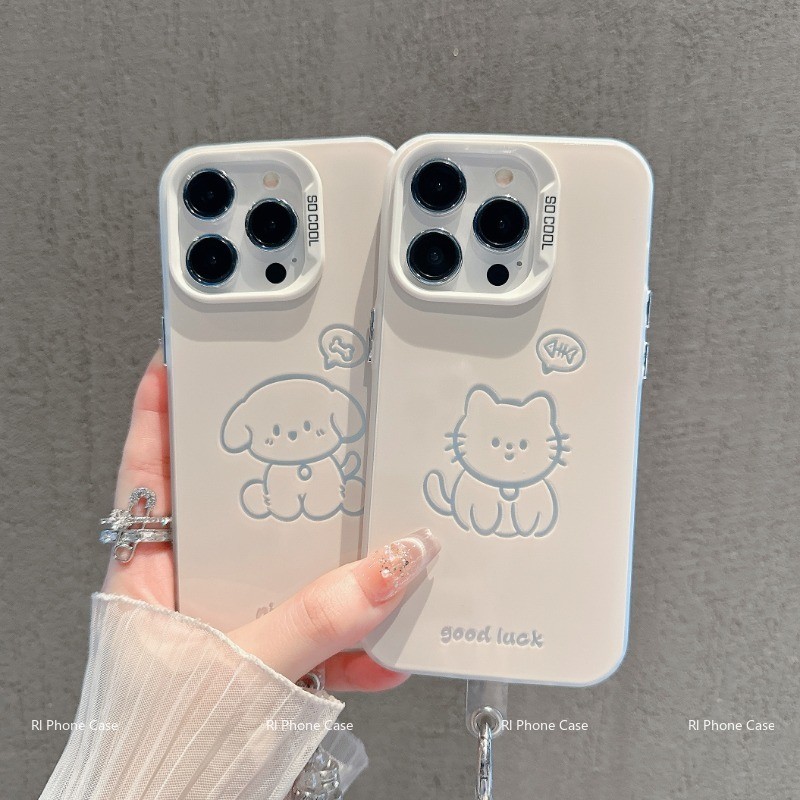 เข้ากันได้กับ ไอโฟน 16 Pro Max ไอโฟน 15 Pro ไอโฟน 13 ไอโฟน 11 เคสโทรศัพท์นุ่มน่ารัก HXMSCY184&85-GS