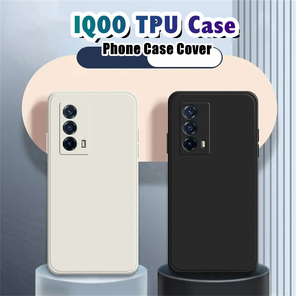 Case HomeFor IQOO Z7i/Neo 7SE/Neo 20/Z9 Turbo Cover Stain Resistance Classic Black Silicone Full Cas