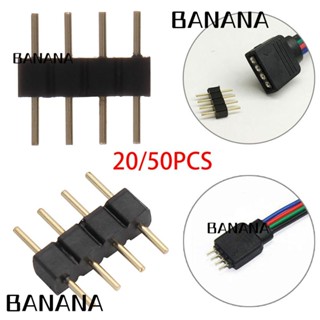 Banana1 อะแดปเตอร์ปลั๊กตัวผู้ ทองแดง 4-Pin 20 50 ชิ้น