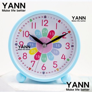 Yann1 นาฬิกาปลุกตั้งโต๊ะ ทรงกลม น้ําหนักเบา แบบพกพา เสียงเงียบ สําหรับตกแต่งบ้าน ห้องนอนเด็ก