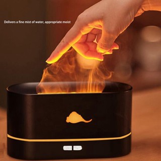 UHomee Flame Aroma Diffuser Bluetooth Aromatherapy Humidifier 3D เปลวไฟ Essential Oil สำหรับห้องนอนหอพักสำนักงาน