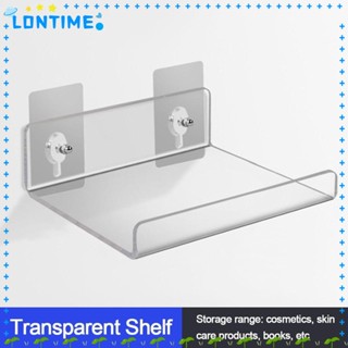 Lontime ชั้นวางของอะคริลิคใส แบบติดผนังห้องน้ํา ทนทาน ไม่ต้องเจาะผนัง