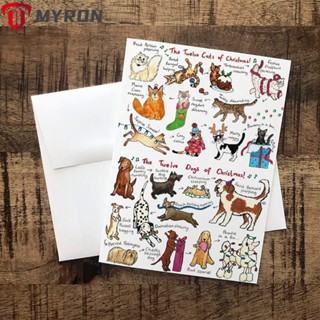 Myron การ์ดอวยพร ลายสุนัขน่ารัก ของขวัญคริสต์มาส สําหรับเพื่อน