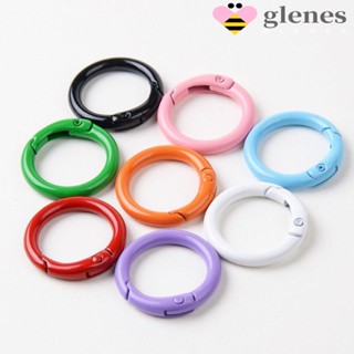 Glenes คลิปพวงกุญแจ คาราบิเนอร์ โลหะ ทรงกลม เปิดได้ ทนทาน หลากสี 25 มม. 5 ชิ้น