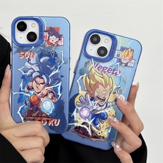 ใหม่ พร้อมส่ง เคสโทรศัพท์มือถือแบบนิ่ม TPU กันกระแทก ลายการ์ตูน Goku and Vegeta ใส่สบาย กันรอยนิ้วมือ สําหรับ iPhone 15 14 13 12 Ultra Pro Max