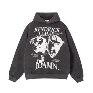 เสื้อกันหนาวแขนยาวลําลอง คอกลม พิมพ์ลายตัวอักษร Kendrick Lamar แฟชั่นสําหรับผู้ชาย และผู้หญิง