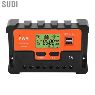 Sudi Solar Charge Regulator 3 Stage PWM Charging Controller Good Protection with 2 USB 5V Output for Base Station RV Yacht