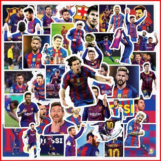 Yb1 สติกเกอร์ ลายฟุตบอล Messi FC Barcelona สําหรับตกแต่งรถยนต์ 50 ชิ้น ต่อชุด BY1