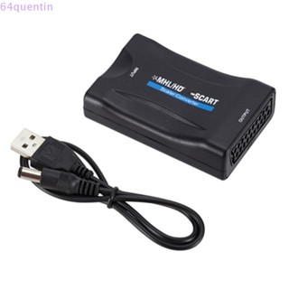 Quentin อะแดปเตอร์แปลง HDMI เป็น SCART, สายเคเบิลเชื่อมต่อวิดีโอเอาต์พุต SCART, เบาและยืดหยุ่น HDMI เป็น SCART HD Visual ไม่มีไดรฟ์เกมคอนโซล