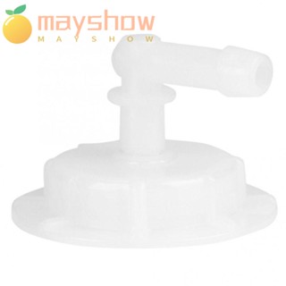 Mayshow 2 ชิ้น ฝาถัง ABS สีขาว อุปกรณ์เสริมในรถยนต์