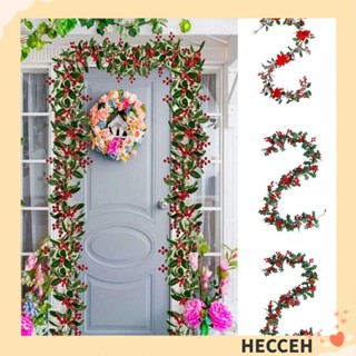 Hecceh เถาเบอรี่ประดิษฐ์ DIY สําหรับแขวนตกแต่งประตู เทศกาลคริสต์มาส