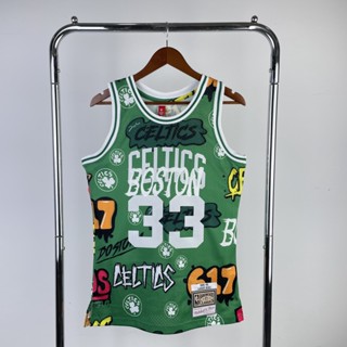 Mn เสื้อกีฬาบาสเก็ตบอล ลายทีม Boston Celtics No.5Garnett สไตล์วินเทจ #33Bird เสื้อเชิ้ต สําหรับผู้ชาย