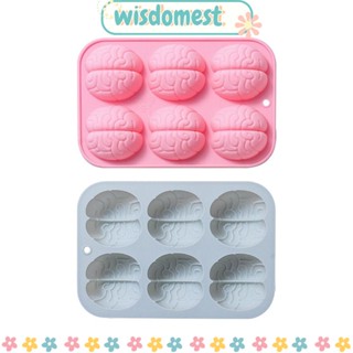 Wisdomest แม่พิมพ์ซิลิโคน สามมิติ ไม่ติดผิว 7.05*4.84*1.02 นิ้ว สีชมพู ฟ้า สําหรับทําเบเกอรี่ 1 2 ชิ้น