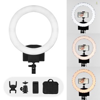 Flt วงแหวนไฟ LED 36W หรี่แสงได้ 12 นิ้ว พร้อมขาตั้งโต๊ะ แบบพกพา สําหรับแต่งหน้า ถ่ายวิดีโอ ไลฟ์สด