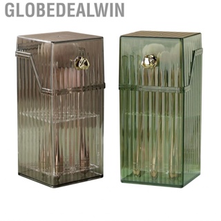 Globedealwin Makeup Brush Storage Box  Plastic Dustproof Luxurious Cosmetic Tabletop Organization for