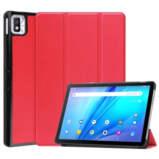 เคสแท็บเล็ตหนัง PU แบบพับได้สามทบ ตั้งได้ สําหรับ TCL Tab 10s 9080G 10.1 นิ้ว 2021 TCL 10 9081X 10.1 นิ้ว