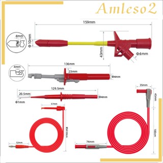 [Amleso2] ชุดทดสอบมัลติมิเตอร์ ตะกั่วทดสอบไฟฟ้า แบบมืออาชีพ สําหรับทดสอบไฟฟ้า