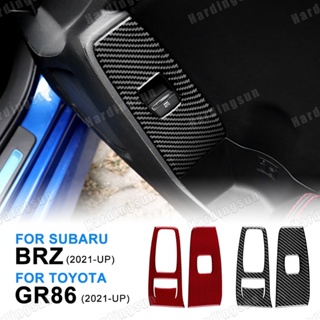 สติกเกอร์คาร์บอนไฟเบอร์ ติดปุ่มสวิตช์หน้าต่างรถยนต์ สําหรับ Subaru BRZ Toyota GR86 2021-2022