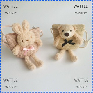 Wattle กระเป๋าใส่เหรียญ ลายการ์ตูนหมีน่ารัก สไตล์เจ้าหญิง สําหรับเด็ก 1 ชิ้น