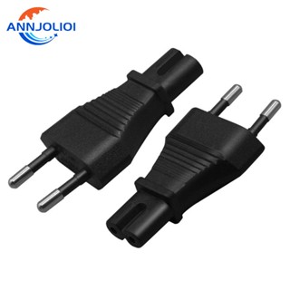 Ann อะแดปเตอร์แปลงปลั๊ก EU 2 Pin เป็น IEC320 C5 C7 2 Prong สําหรับแล็ปท็อป