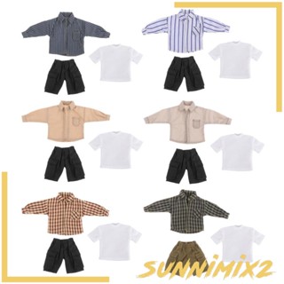 [Sunnimix2] ชุดเสื้อเชิ้ต กางเกงขายาว 1:12 ใส่สบาย สําหรับตุ๊กตา 6 นิ้ว