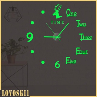 [Lovoski1] สติกเกอร์นาฬิกาดิจิทัล แบบเรืองแสง DIY สําหรับติดตกแต่งผนังบ้าน