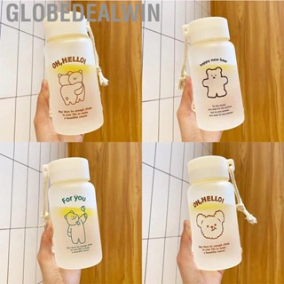 Globedealwin Kids Water Bottle Cute Cartoon Printing Handle Design Healthy Odorless Good Sealing Students Cup