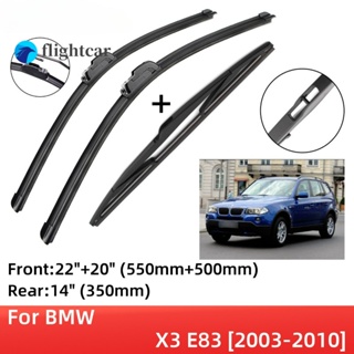 Flightcar ใบปัดน้ําฝน ด้านหน้า และด้านหลัง อุปกรณ์เสริม สําหรับ BMW X3 E83 2003-2010 J Hook 2003 2004 2005 2006 2007 2008 2009 2010