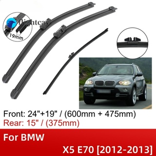 Flightcar ใบปัดน้ําฝน ด้านหน้า และหลัง อุปกรณ์เสริม สําหรับ BMW X5 E70 2012-2013 24 นิ้ว +19 นิ้ว +15 นิ้ว 2012 2013